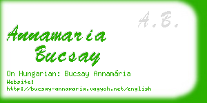 annamaria bucsay business card