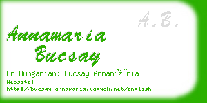 annamaria bucsay business card